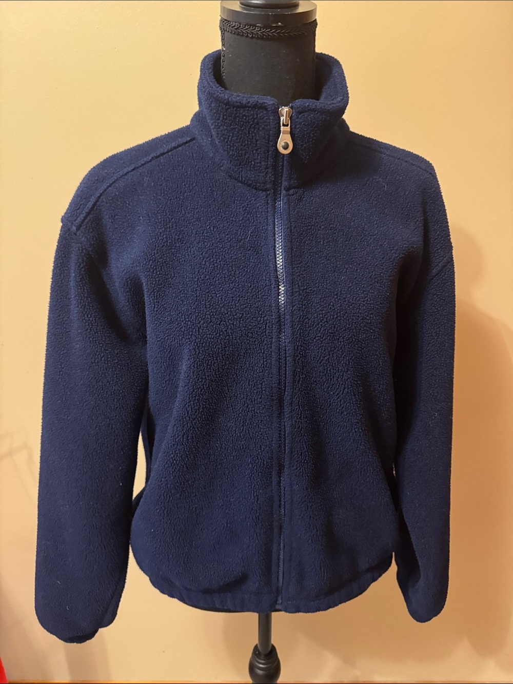 Lands' End Navy Full-Zip Ski Fleece Jacket